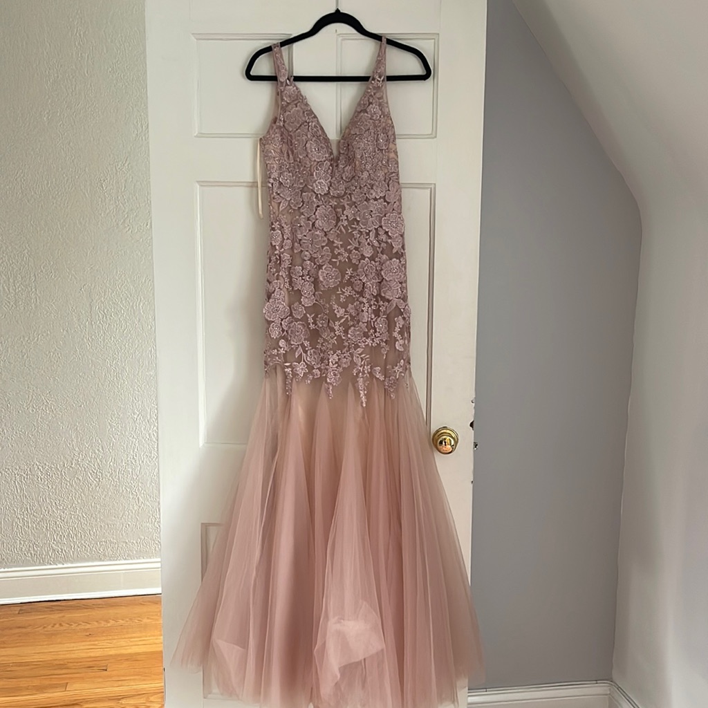Bnwt Basix Floral Lace Tulle Gown